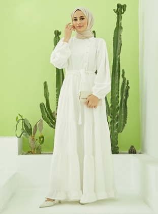 White - Modest Dress - Neways
