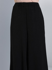 Elastic Waist Pants Skirt Black