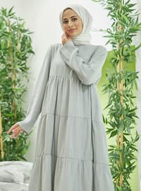 Light Gray - Modest Dress
