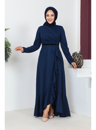 Navy Blue - Modest Dress - Moda Ebva