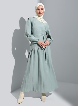 Green Almon - Unlined - Modest Dress - Refka