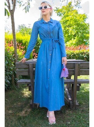 Light Blue - Modest Dress - Hafsa Mina