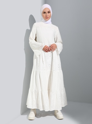 Ecru - Modest Dress - Refka