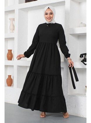 Black - Modest Dress - Modapinhan