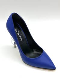 Navy Blue - High Heel - Evening Shoes