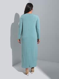 Dark Green Almond - Plus Size Dress