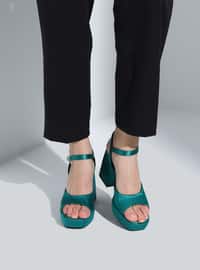 Dark Green - High Heel - Evening Shoes