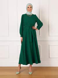 أخضر زمردي - فستان