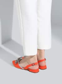 Orange - Flat - Flat Shoes