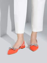 Orange - Flat - Flat Shoes