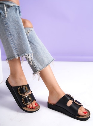 Black - Sandal - Slippers - Shoescloud