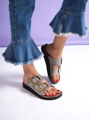 Silver color - Sandal - Slippers - Shoescloud