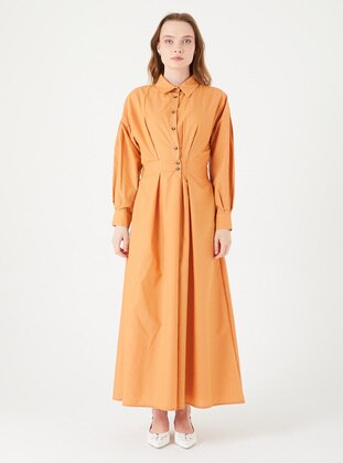 Orange - Dog collar - Modest Dress - GARZİA İTALİA