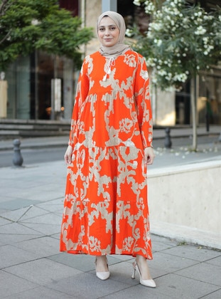Orange - Modest Dress - ZENANE