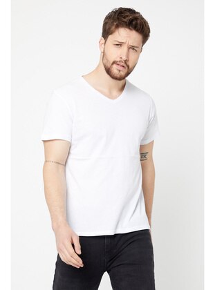 White - Men`s T-Shirts - Metalic