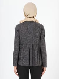 Anthrazit Tunika mit Steinchen