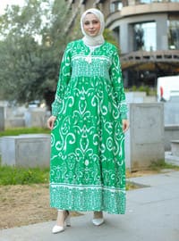 أخضر زمردي - نسيج غير مبطن - فستان