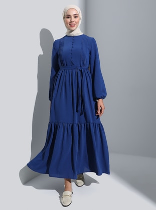 Light Navy Blue - Modest Dress - Refka