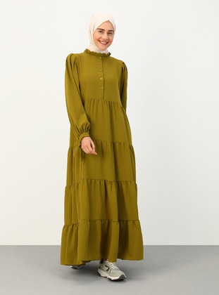 Olive Green - Modest Dress - Benin