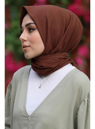 Brown - Plain - Scarf - Afvente