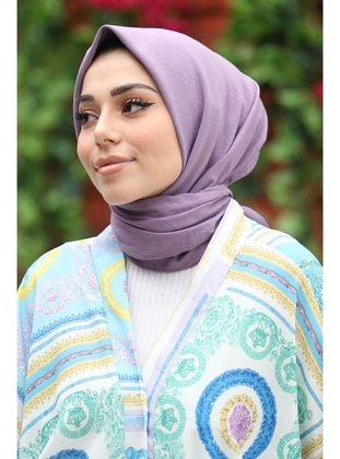 Purple - Plain - Scarf - Afvente