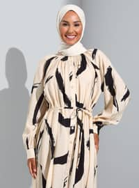 Beige - Modest Dress