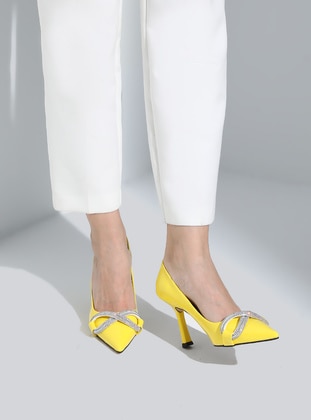 أصفر - أحذية سهرة - Dilipapuç