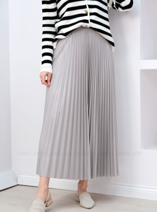 Light Gray - Skirt - Locco Moda