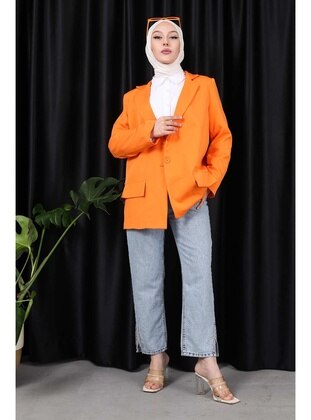 Orange - Fully Lined - Jacket - İmaj Butik