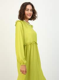 Olive Green - Modest Dress