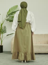 Khaki - Denim Skirt