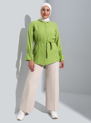 Pistachio Green - Plus Size Tunic - GELİNCE