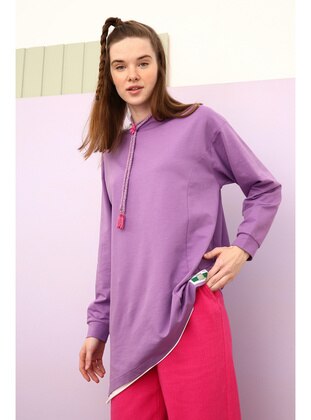 Purple - Crew neck - Sweat-shirt - ALLDAY