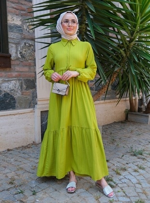 Pistachio Green - Modest Dress - Locco Moda