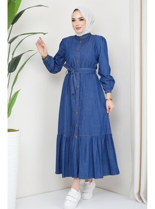 Dark Blue - Modest Dress - Hafsa Mina