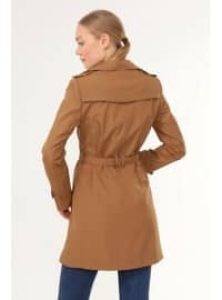 Tan - Plus Size Trench coat