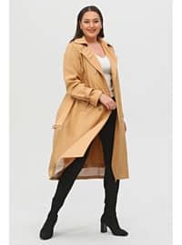 Camel - Plus Size Trench coat