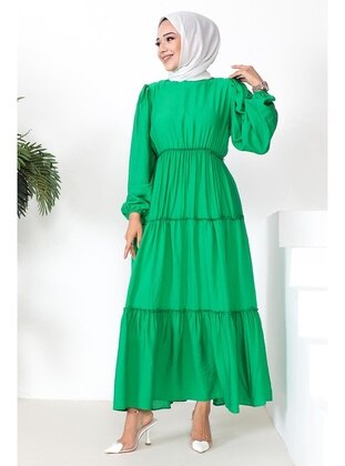 Green - Modest Dress - Modapinhan