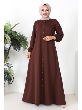 Brown - Modest Dress - Modapinhan