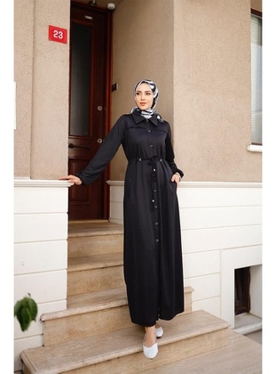 Black - Abaya - Burcu Fashion