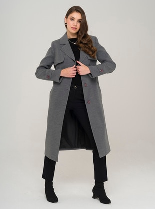 Grey - Coat - Olcay