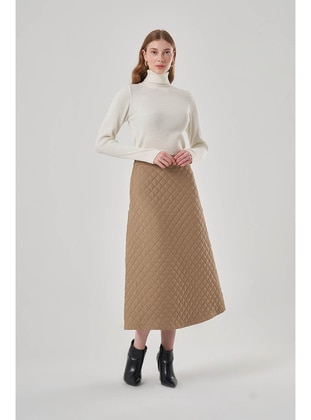 Beige - Skirt - MIZALLE