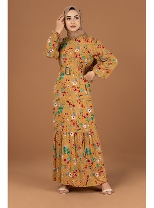 Mustard - Modest Dress - Sevitli