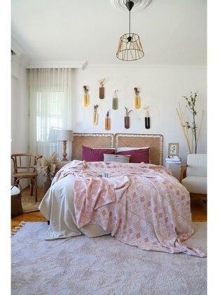 1000gr - White - Pink - Bed Spread - Viva Maison
