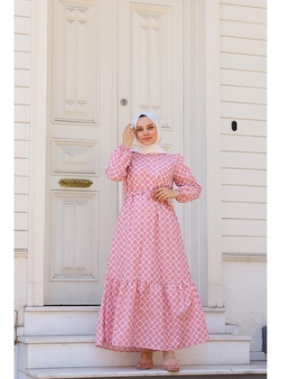 Pink - Modest Dress - Lurex Moda
