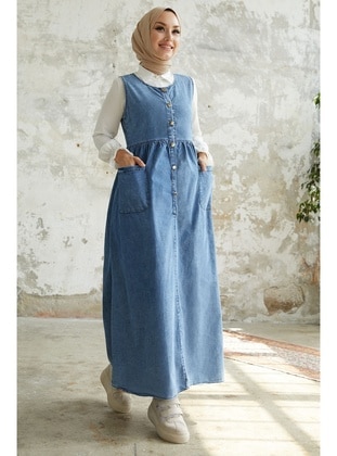 Blue - Skirt Overalls - InStyle