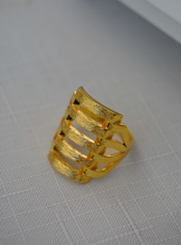 Gerippter Goldring - Goldene Farbe