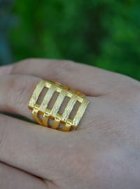 Gerippter Goldring - Goldene Farbe