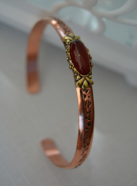 Achat Stein Kupfer Armband Rot