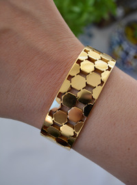 Bracelet Acier Nid d'Abeille Or